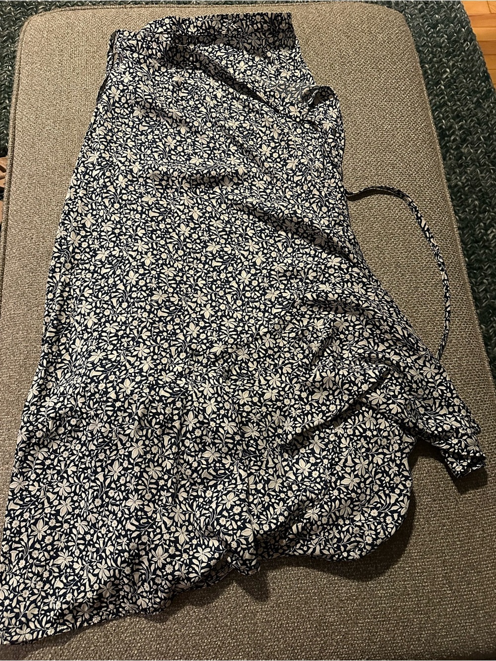 Summersalt Navy and White Floral Wrap Skirt